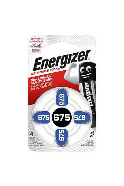 Energizer Μπαταρίες Ακουστικών Βαρηκοΐας 675 1.4V 4 τεμάχια