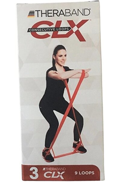 THERABAND CLX 9 Pre-Cut Consecutive Loop Strips, Medium Resistance, Red