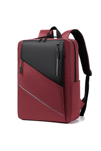 Permani Rucsac business vișinie cu fermoar pentru laptop și tabletă, mărime u...