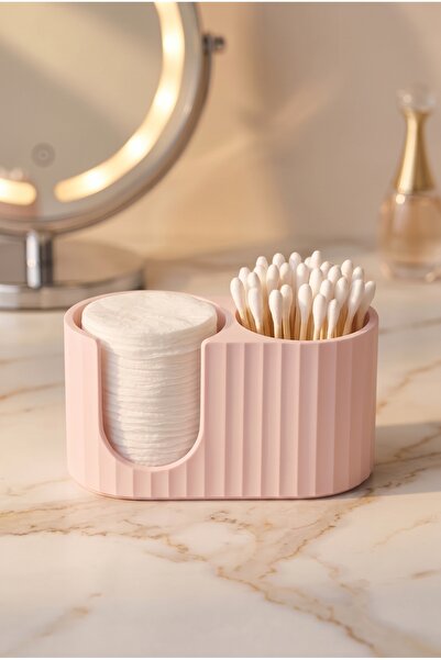 Biparca Store Cotton Pad and Swab Organizer - Decorative Makeup Table Organiz...