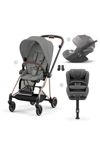 Cybex Mios & Cloud T & Anoris T Plus Travel Sistem | Rosegold Grey