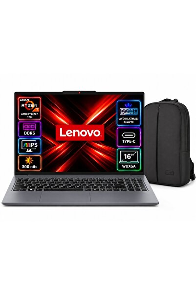 LENOVO Ideapad Slim 3 16ARP10 AMD Ryzen 7-170 8GB 512GB 16" IPS W11 Bilgisaya...