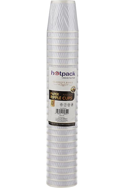 Hotpack White Ripple Paper Cups, 4 ounce | Disposable Insulated Hot & Cold Co...