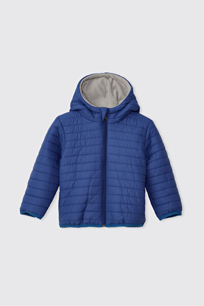 Panço Erkek Bebek/Çocuk Kapüşonlu İçi Polar Saks Mont