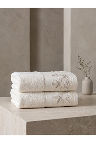Dantela Moon Set of 2 Embroidered Hand Towels 50X90 cm