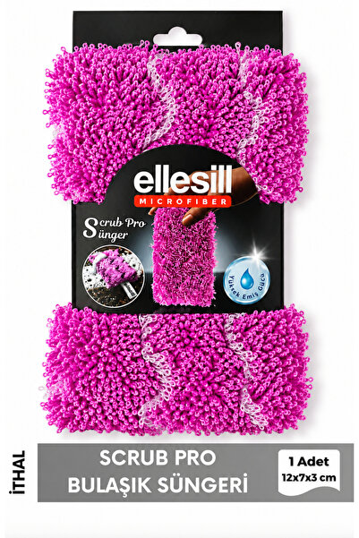 Scrub Pro Bulaşık Süngeri - Pembe Renk 12x7x3 cm