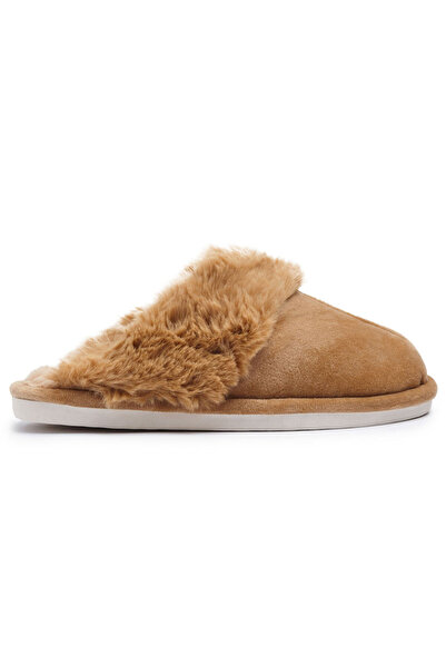 Permani Papuci de damă cu blană Lamino Camel izolați 40/41