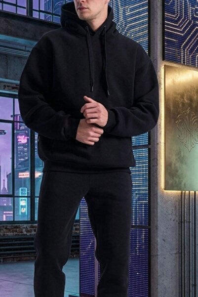 EXSPORT Men's and Women's Winter 3-Thread Ribbed Tracksuit Set