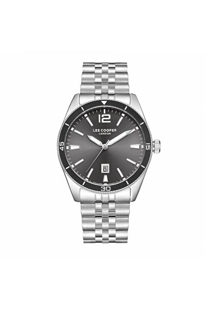 Lee Cooper με Ασημένιο Βραχιόλι και Μαύρο Καντράν LC08281.350