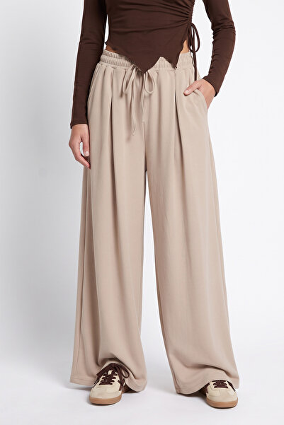 zenne Wide Leg Trousers 202714 - Stone Color