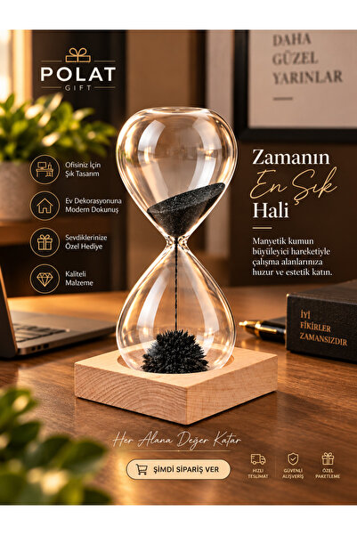 Genel Markalar Dekoratif Ahşap Manyetik Kum Saati