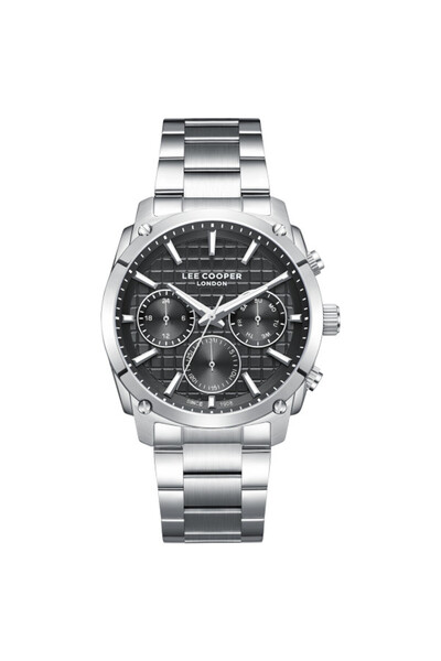 Lee Cooper Ανδρικό Ρολόι LC08348.350 Κουάρτζ με Ασημένιο Μπρασελέ και Μαύρο Κ...