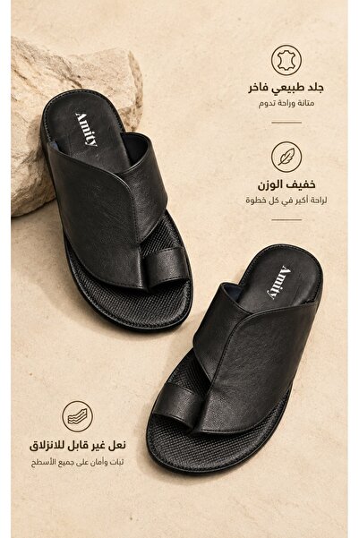 Generic Brand Mens Cross Wrap Toe Loop Slide Sandals Open Toe Textured Leathe...