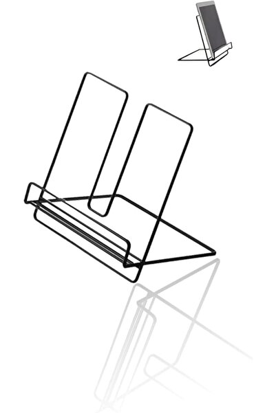 GENERAL Adjustable Cookbook Stand, Black, Foldable, Non-Slip, Space Saving