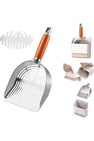 KASTWAVE Custom 40% Thicker Edge 304 Stainless Steel Cat Litter Scoop with An...