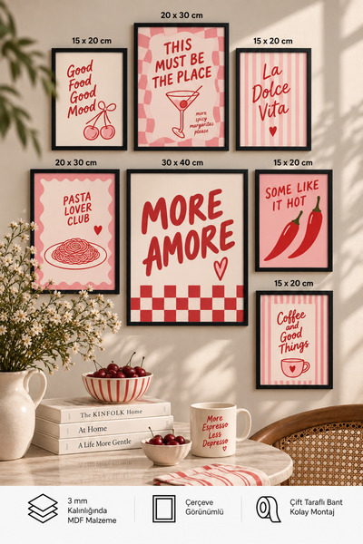 UNT 7-Piece Frame-Looking Modern Painting Set |   Retro & Pop Art |   Living ...