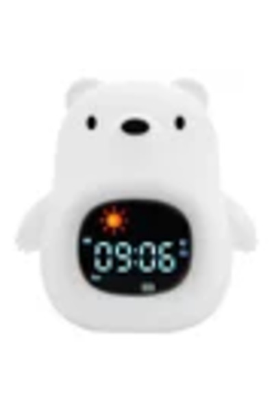 FreeON Lampa de veghe din silicon, FreeON, Ursulet, cu ceas, alarma si sunete...