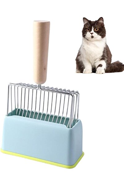 KASTWAVE Cat Litter Scoop with Base, Large Cat Wooden Handle Cat Litter Scoop...