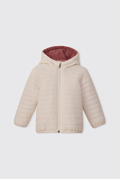 Panço Erkek Bebek/Çocuk Kapüşonlu İçi Polar Ekru Mont