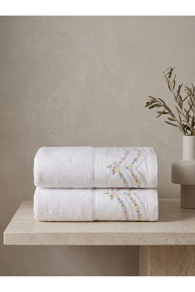 Dantela Grace Set of 2 Embroidered Hand Towels 50X90 cm