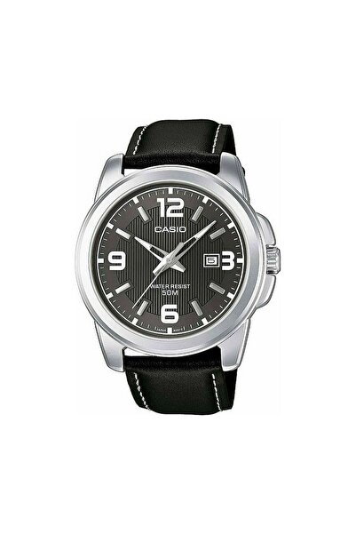 Casio Ρολόι με μαύρο δερμάτινο λουράκι MTP-1314PL-8AVEF