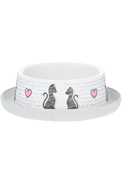 Moderna Trendy Cats in Love Dog Cat Food Water Dinner Bowl for Pet (350 ml), ...