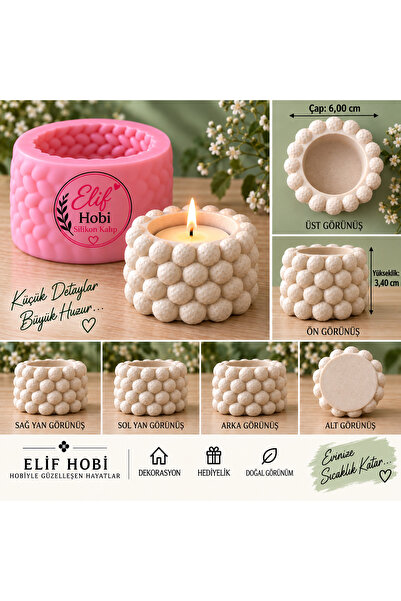 Elif Hobi Baloncuk Desenli Mumluk Silikon Kalıp