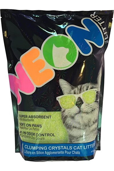 NeoNight NEON Clumping Silica Gel Crystal Cat Litter, Green