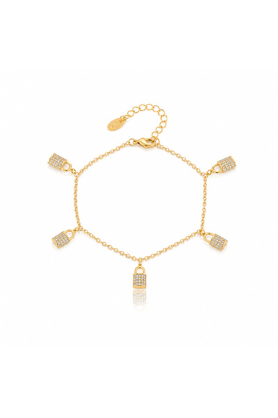 GD Dangling Lock Bracelet |   Women's Bracelet with Shiny Details