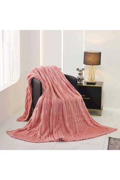 Truva Home Pătură Cocolino Pufoasă Pat Dublu 200x230 cm | Textură Reiată Velv...