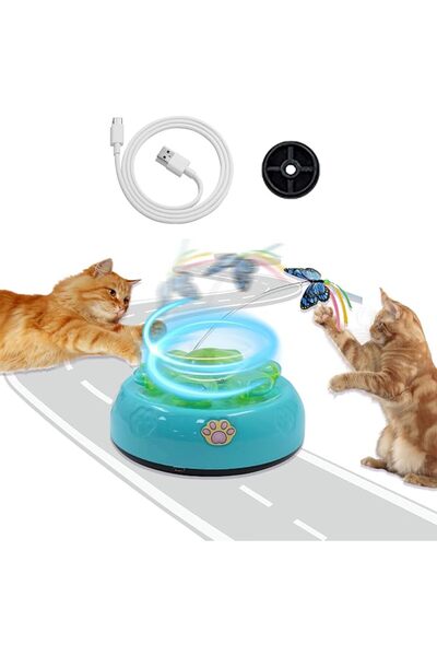 TERRIFI Interactive Cat Toys, 3 in 1 Electric Cat Toy with Butterfly Teaser W...