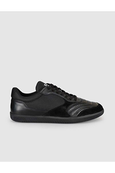Cabani Black Genuine Leather Men's Sneaker Shoes