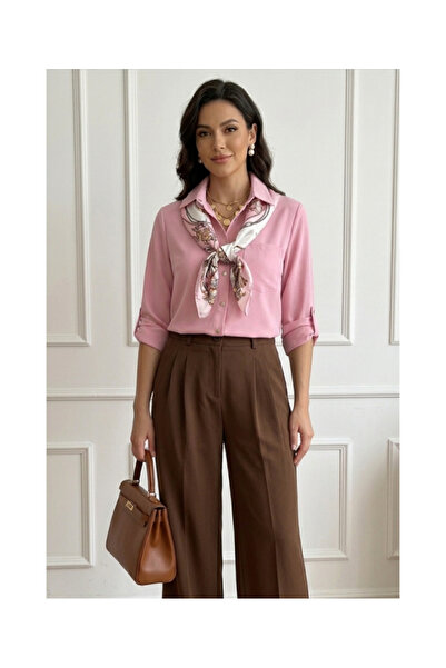 OEM Office pink shirt with pockets and long sleeves