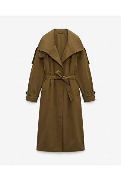 Bade Butik Oil Green Belted Vera Trench