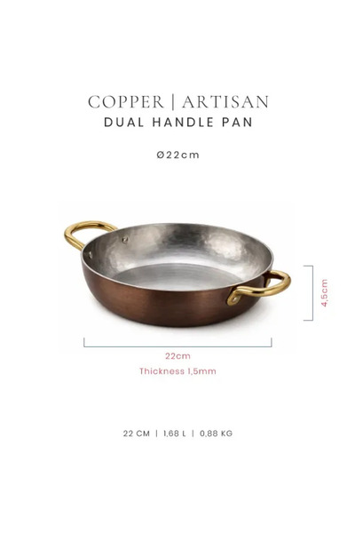 Voeux Kitchenware Artisan Koleksiyonu Bakır Sahan 22 Cm