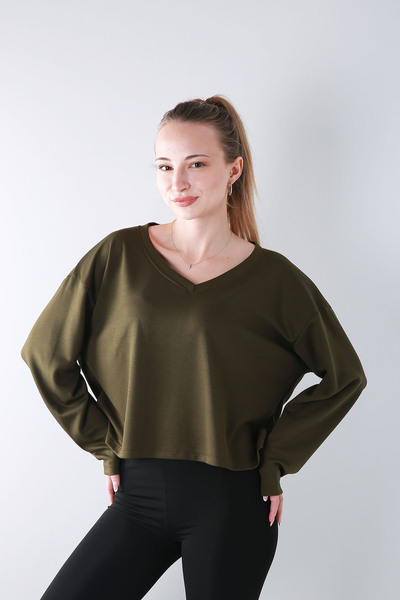 Veni Life Mns -V Neck Long Sleeve Blouse-1719