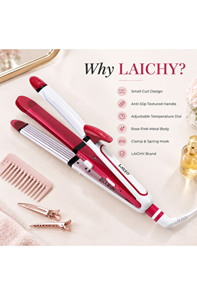 LAC 3 in 1 Hair Styling Tool, Hair Straightener, Curling Iron & Crimper, Adju...
