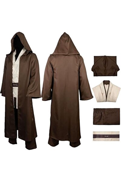 Funny Party Shop Costum Adulti Cavaler Jedi – Roba Maro cu Gluga, Tunica, Pan...
