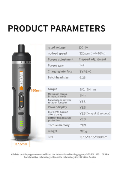 Choice مجموعة أدوات كهربائية EU WORX 242 مع 30 قطعة، مفك براغي كهربائي ذكي لا...