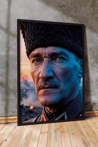 duvarz Atatürk Portresi Çerçeveli Tablo Salon Ofis İşyeri Tablosu Modern Sanat