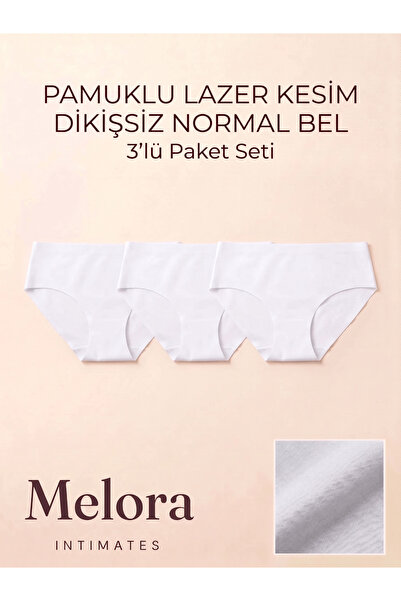Melora Intimates Pamuklu Lazer Kesim 3lü Normal Kadın Külot
