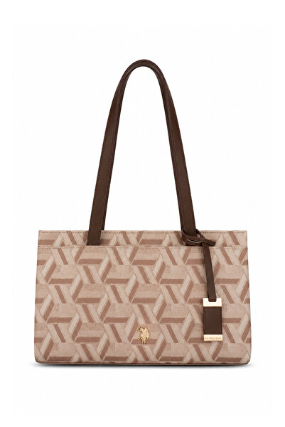 U.S. Polo Assn. K.Beige-A.Brown Women's Shoulder Bag Us26517