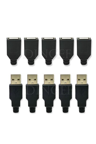 Choice كل 5 قطع 10 قطع من النوع A ذكر أنثى USB 4 دبابيس موصل مقبس مع غطاء بلا...
