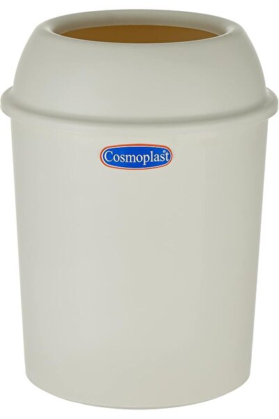 Cosmoplast صندوق قمامة دائري سعة 5 لتر من كوزموبلاست، بلاستيك، أبيض، يُفتح من...