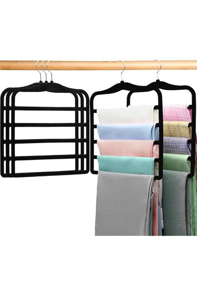Goodern Velvet Pants Hangers,5 Pack Space Saving Non Slip Clothes Hangers Mul...