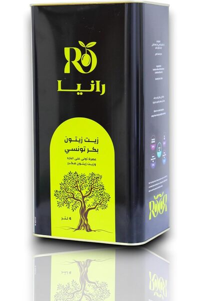 Toliven زيت زيتون تونسي بكر ومكرر من رانيا، معصور على البارد، 4 لتر، علبة معدنية