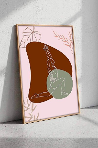 Yoga Meditasyon Temalı Minimalist Çerçeveli Tablo Salon Pilates Salonu İçin Dekoratif Sanat