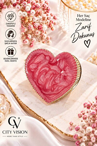 cityvision Heart Model Red Color Metal Hair Clip - Medium Size 5 cm - Stylish...