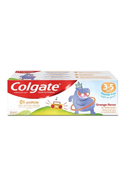 Colgate Orange Flavor Kids Toothpaste Fluoride Free 3-5 Years 60 ml