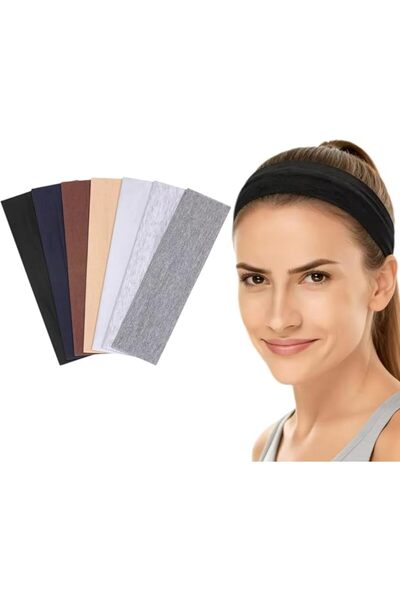 GENERAL 7-Pack Solid Color Headbands Set, Soft Stretchy Fabric Hair Bands in ...
